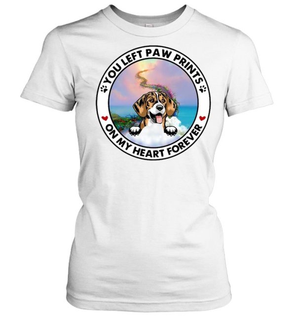 Beagle You Left Paw Prints On My Heart Forever T-shirt