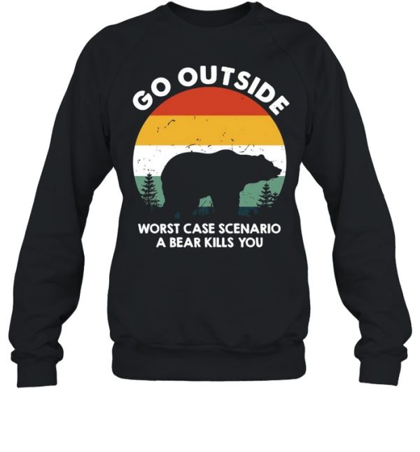 Bear Camping Go Outside Worst Case Scenario A Bear Kills You Vintage T-shirt