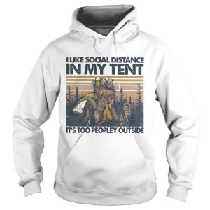 Bear Camping I like social distance in my tent its too peopley outside vintage retro shirt 1