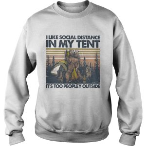 Bear Camping I like social distance in my tent its too peopley outside vintage retro shirt 2