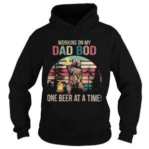 Bear Working on my dad bod one beer at a time Vintage retro shirt