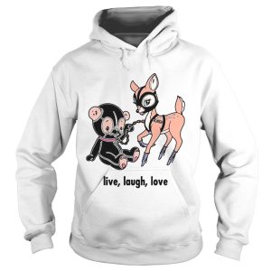 Bear and deer live laugh love shirt 1