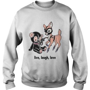 Bear and deer live laugh love shirt 3