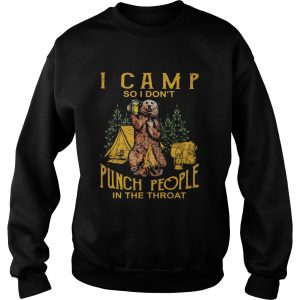 Bear drinking beer i camp so i dont punch people in the throat shirt