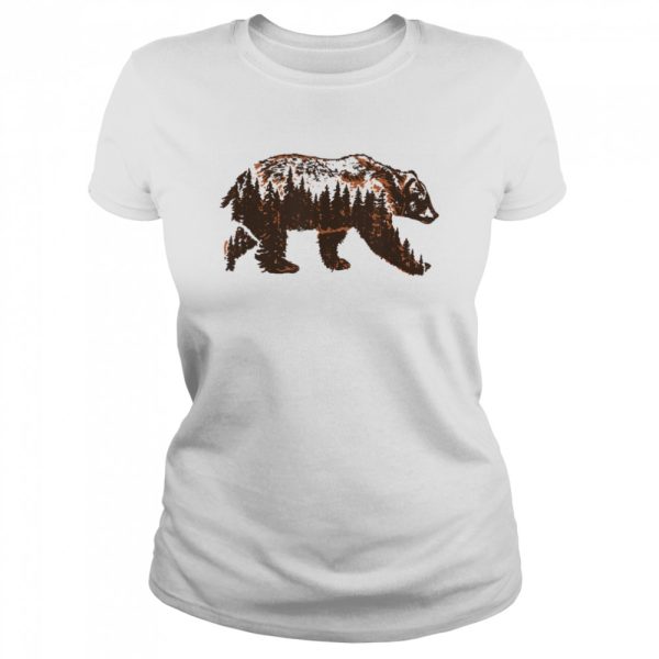 Bear of a Forest Vintage Grizzly &amp Trees Illustration Nature shirt