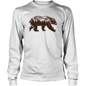 Bear of a Forest Vintage Grizzly amp Trees Illustration Nature shirt 3