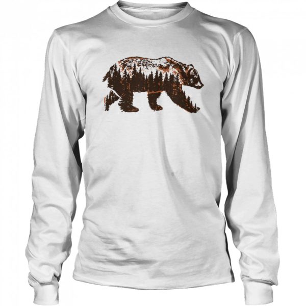 Bear of a Forest Vintage Grizzly &amp Trees Illustration Nature shirt