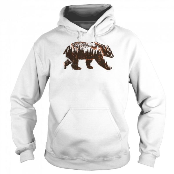 Bear of a Forest Vintage Grizzly &amp Trees Illustration Nature shirt