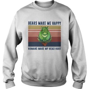 Bears Make Me Happy Humans Make My Head Hurt Weed Vintage Retro shirt 2