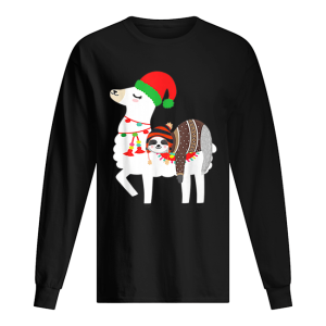 Beautiful Christmas Ugly Sweaters Sloth Riding Llama Hat Alpaca shirt