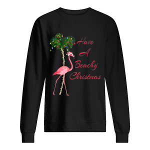 Beautiful Have A Beachy Christmas Flamingo shirt