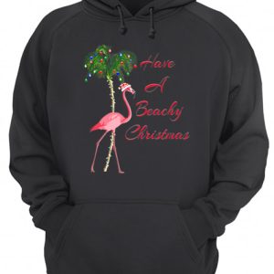 Beautiful Have A Beachy Christmas Flamingo shirt 3