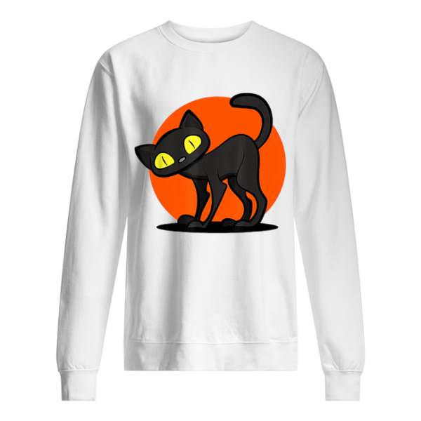 Beautiful Scary Halloween cute Black Cat Women Men Kids Gift shirt