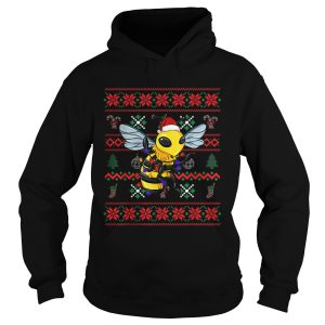 Bee Ugly Christmas Bee Santa Hat shirt 1