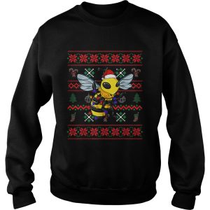 Bee Ugly Christmas Bee Santa Hat shirt 3