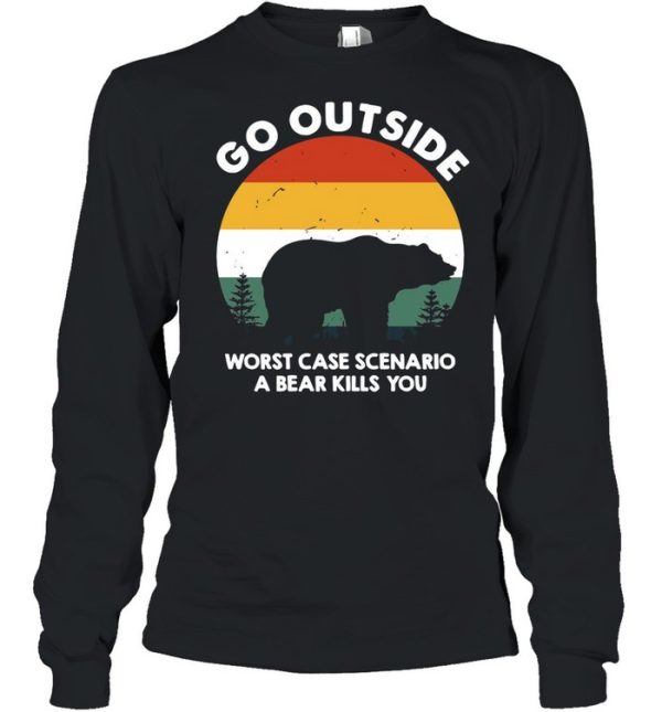 Beer Go Outside Worst Case Scenario A Bear Kills You Vintage shirt