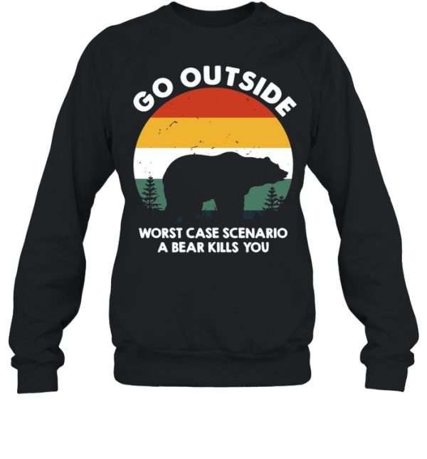 Beer Go Outside Worst Case Scenario A Bear Kills You Vintage shirt