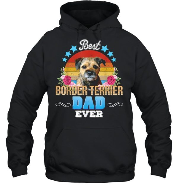 Best Dog Dad Ever Border Terrier Floral Retro Father Day shirt