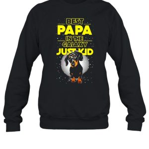 Best Papa In The Galaxy Just Kid Dachshund Shirt