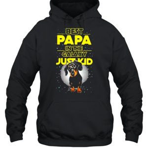 Best Papa In The Galaxy Just Kid Dachshund Shirt 3