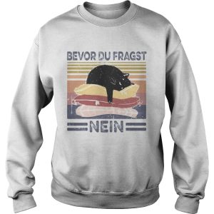 Bevor du fragst nein cat vintage retro shirt 2