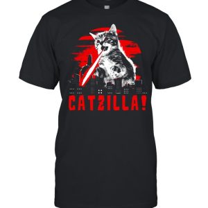 Beware Catzilla Laser Cat Lover T-shirt