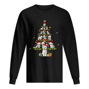 Bichon Frise Tree Christmas Santa Hat shirt