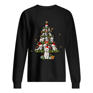 Bichon Frise Tree Christmas Santa Hat shirt 2