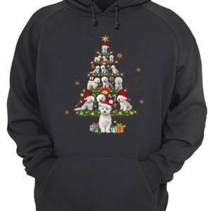 Bichon Frise Tree Christmas Santa Hat shirt 3