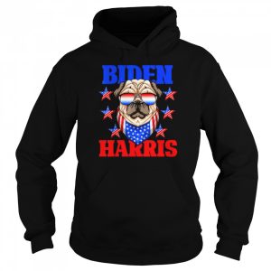 Biden harris 2021 democrat american flag pug dog sunglasses unisex shirt