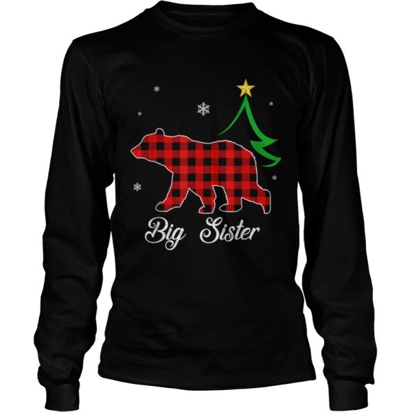 Big Sister Bear Red Plaid Christmas shirt