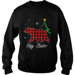 Big Sister Bear Red Plaid Christmas shirt 3