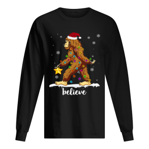 Bigfoot Christmas Tree Believe Tshirt 1