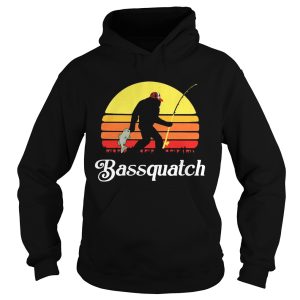 Bigfoot Fishing Bassquatch Sunset shirt