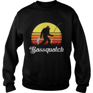 Bigfoot Fishing Bassquatch Sunset shirt 2