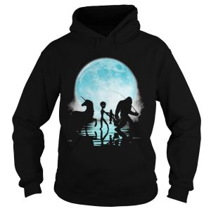 Bigfoot Goes Fishing With Alien And Unicorn shirt 1