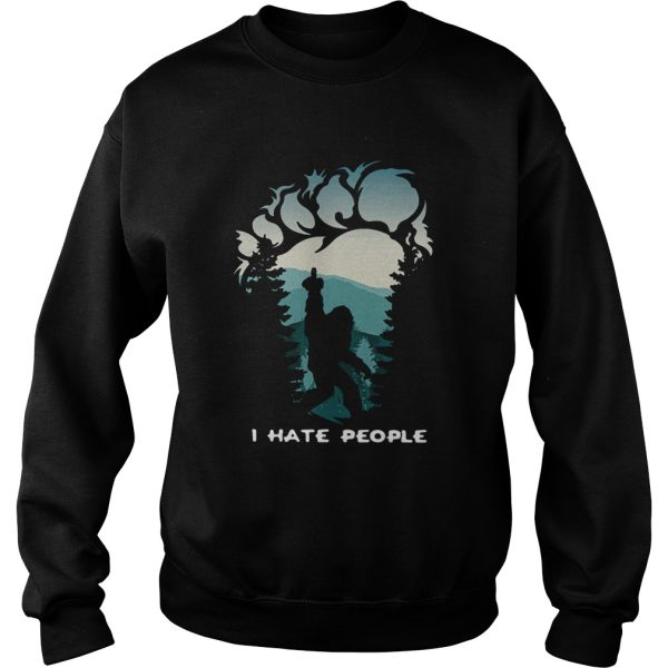 Bigfoot Middle Finger I Hate People shirt