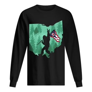 Bigfoot Rock And Roll Ohio Flag In The Forest shirt 1