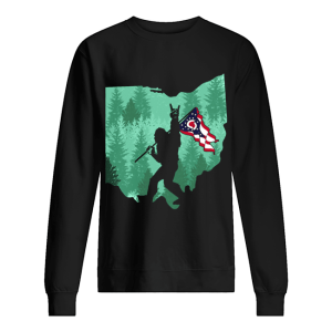 Bigfoot Rock And Roll Ohio Flag In The Forest shirt