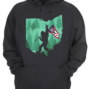 Bigfoot Rock And Roll Ohio Flag In The Forest shirt 3