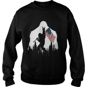 Bigfoot Rock And Roll Usa Flag In The Forest shirt 2