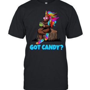 Bigfoot Sasquatch in Unicorn Got Candy T-shirt