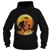 Bigfoot and alien badminton sunset shirt