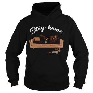 Bigfoot drinking beer on sofa stay home shirt