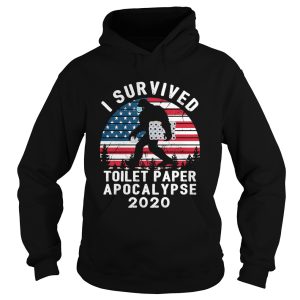 Bigfoot wear mask i survived toilet paper apocalypse 2020 american flag vintage shirt 1