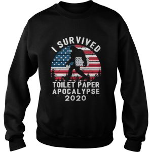 Bigfoot wear mask i survived toilet paper apocalypse 2020 american flag vintage shirt 2