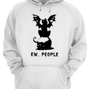 Black Cat Bats and Skull Ew People shirt 3