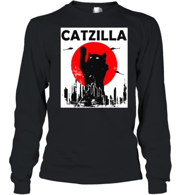 Black Cat Catzilla Sunset shirt