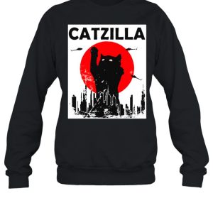 Black Cat Catzilla Sunset shirt 2