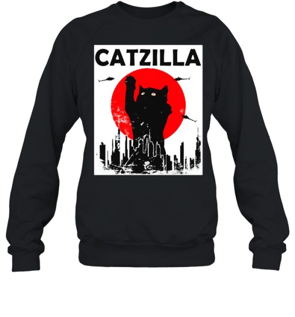 Black Cat Catzilla Sunset shirt